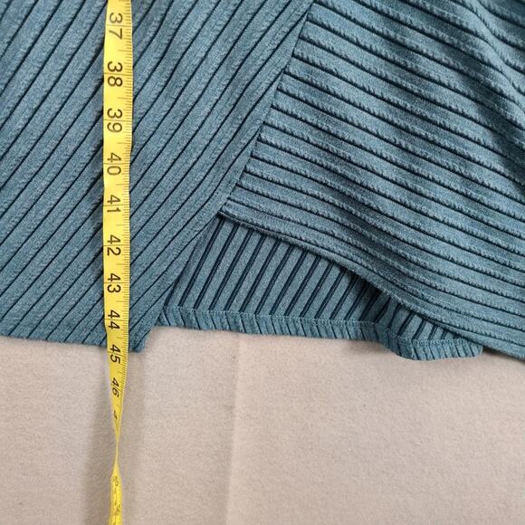 Cato Geometric Lines Blue Knit Midi Dress Plus Size 22/24W Lined Mock Neck - Picture 9 of 10